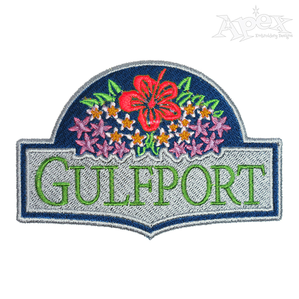 Gulfport Sign Embroidery Design