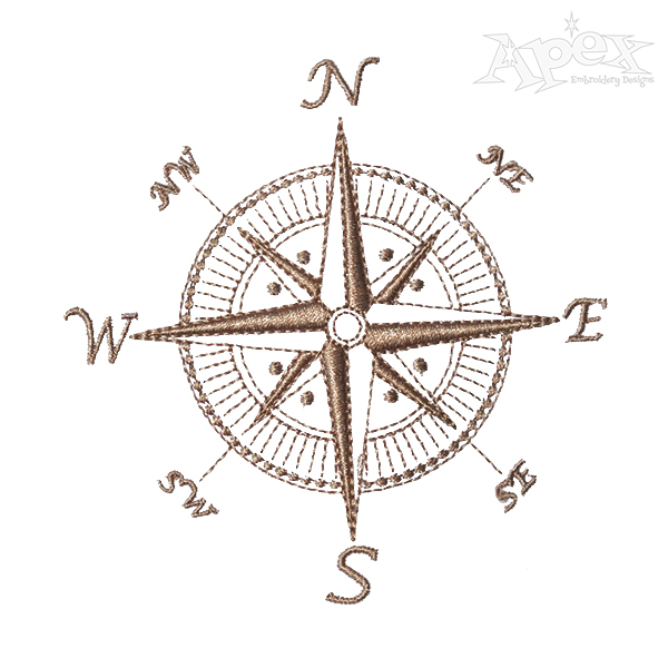Compass Embroidery Design