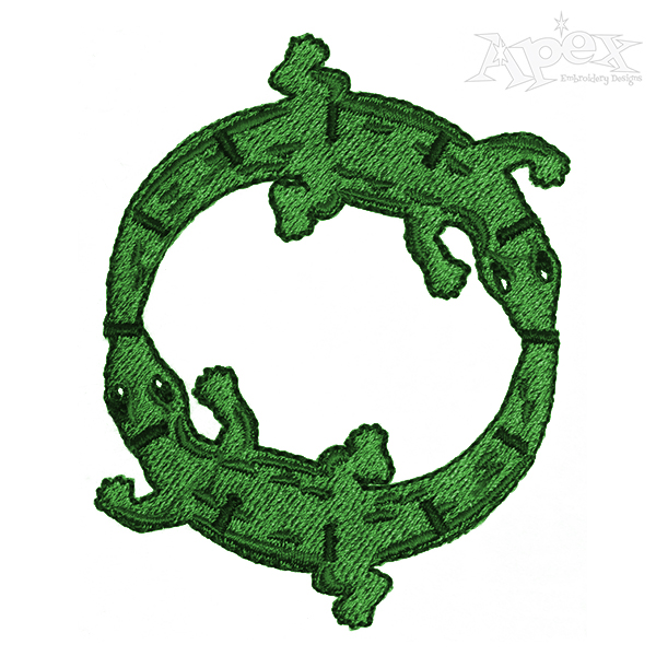 Crocodile Circle Embroidery Design