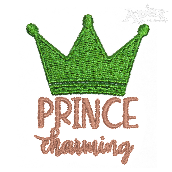 Prince Charming Crown Embroidery Design