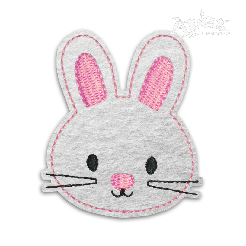 Rabbit Face Feltie Embroidery Design