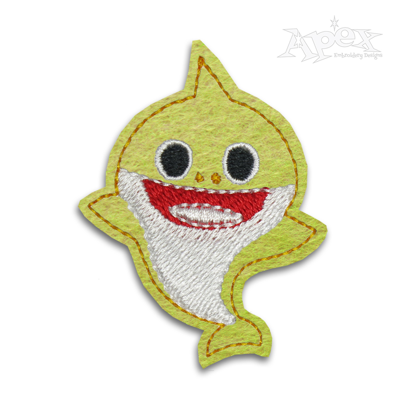 Baby Shark Feltie Embroidery Design
