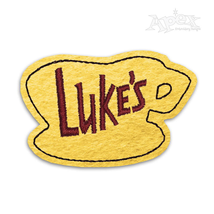 Luke's Diner Coffee Cup ITH Embroidery Design