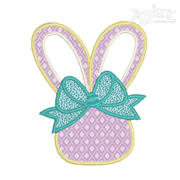 Cute Bunny Face Applique Embroidery Design