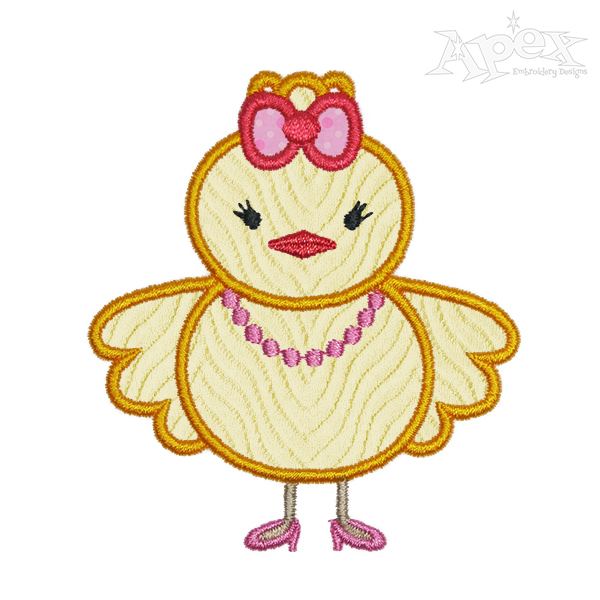 Baby Chicken Applique Embroidery Design