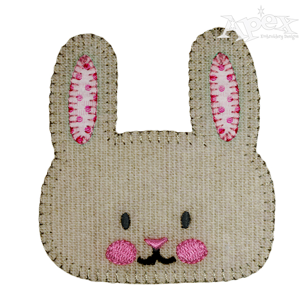 Easter Bunny Face Applique Embroidery Design