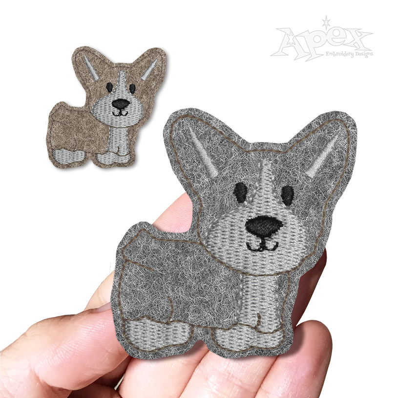Corgi Puppy Feltie Embroidery Design