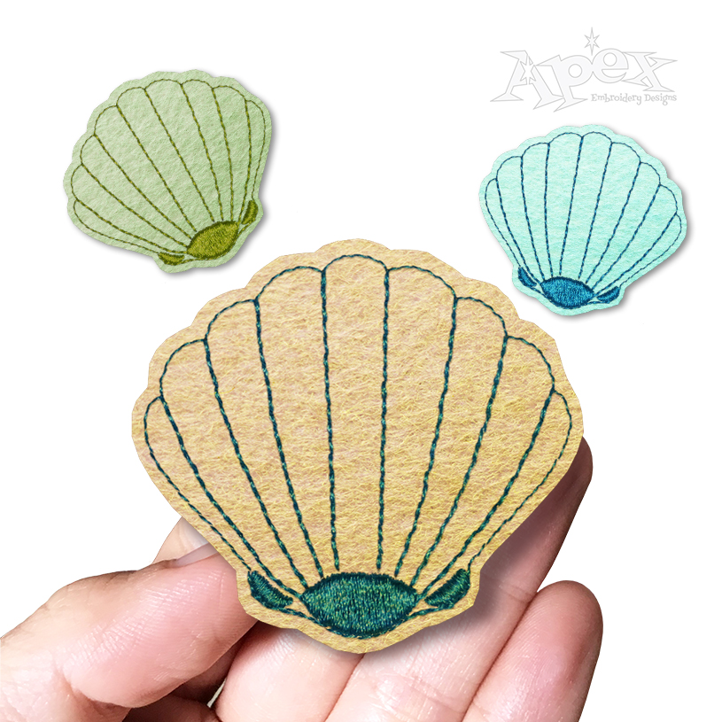 Sea Shell Feltie Embroidery Design