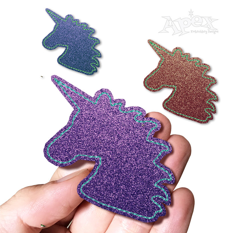 Unicorn Silhouette Feltie Embroidery Design