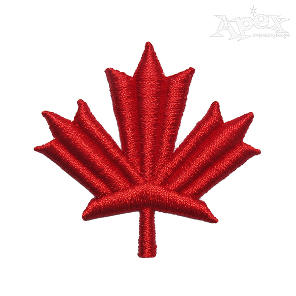 Maple Leaf 3D Puff Embroidery Design