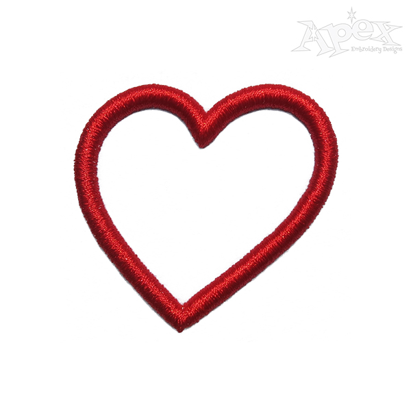 Love Heart 3D Puff Embroidery Design