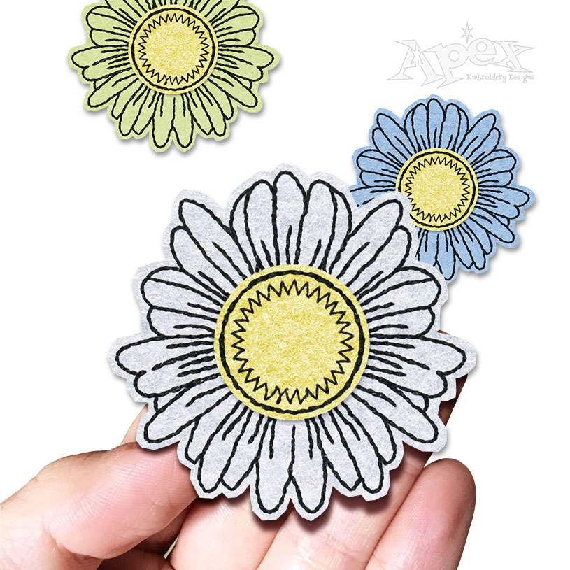 Daisy Flower Feltie Embroidery Design