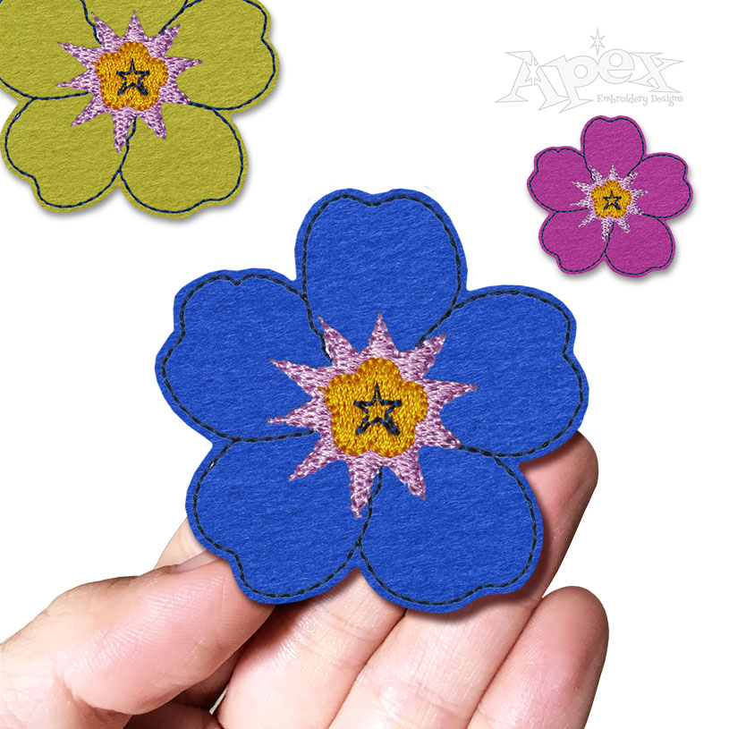Forget Me Not Flower Feltie Embroidery Design