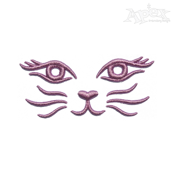 Cat Face 3D Puff Embroidery Design