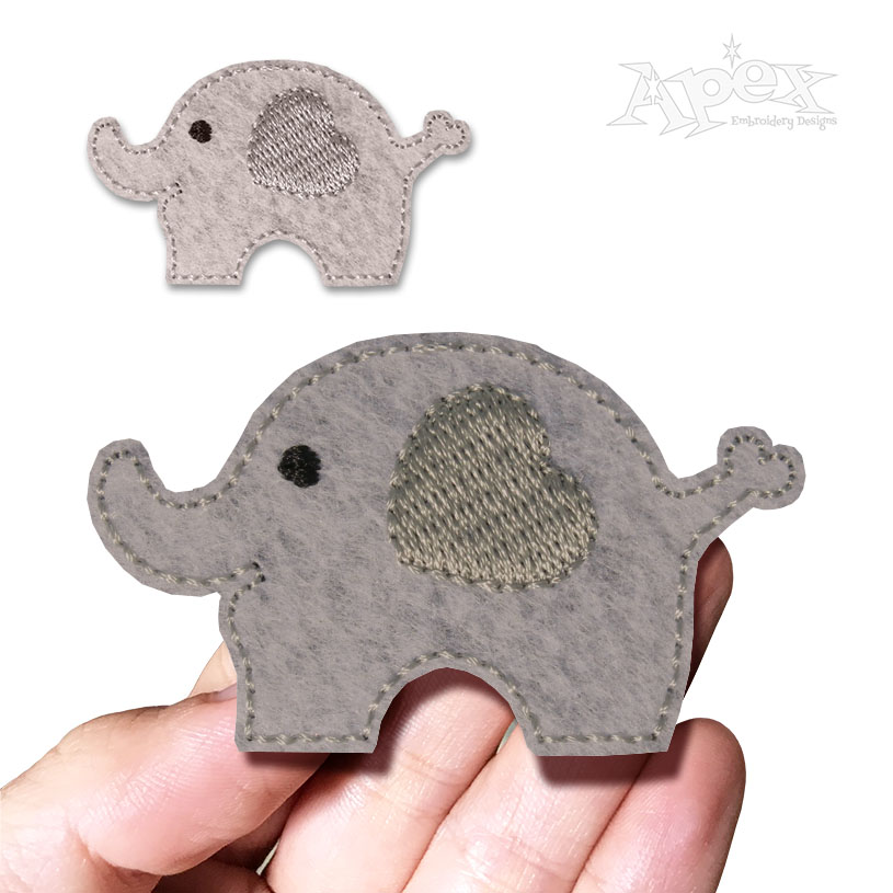 Cute Elephant Feltie Embroidery Design
