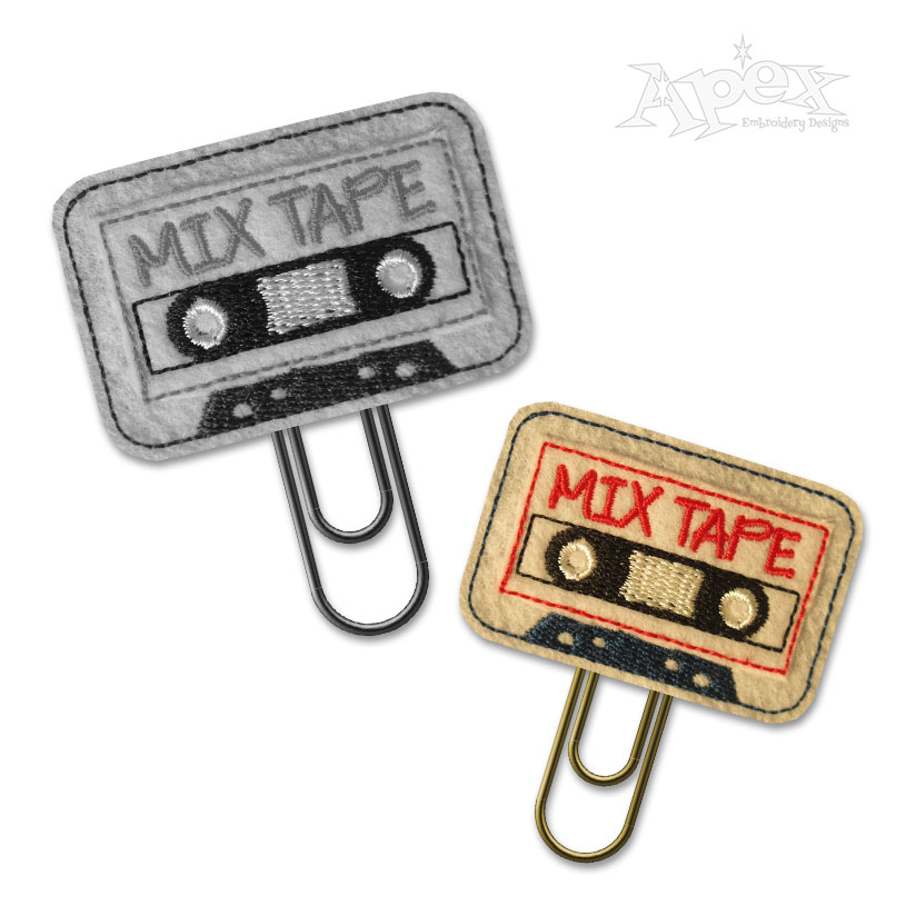 Mix Tape Cassette Feltie Embroidery Design