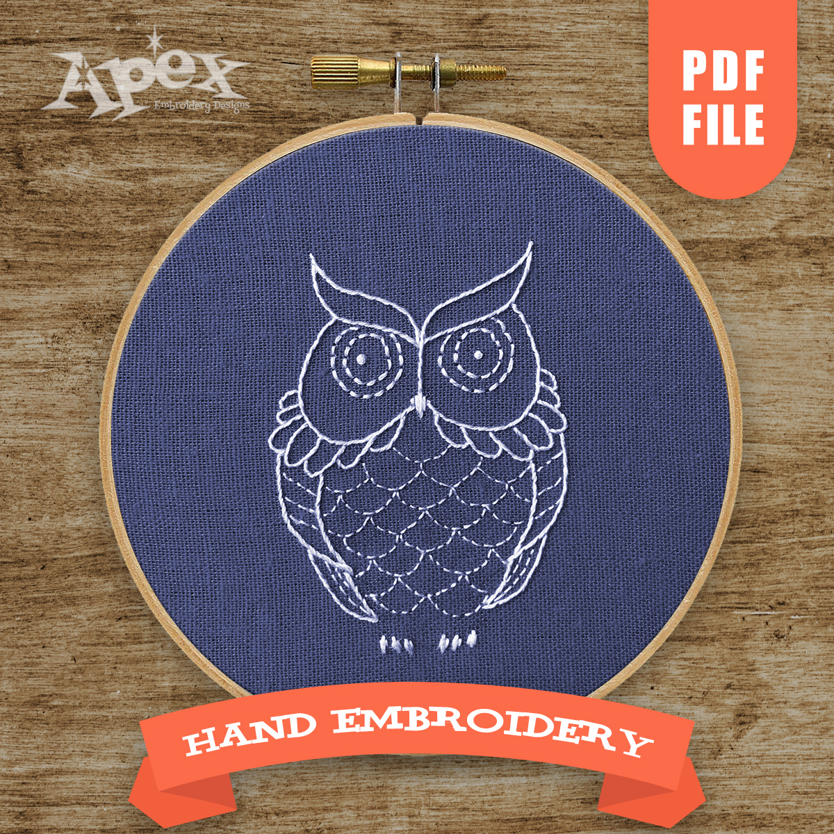 Simple Owl Hand Embroidery Pattern