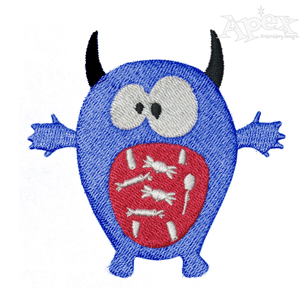 Candy Monster Embroidery Design