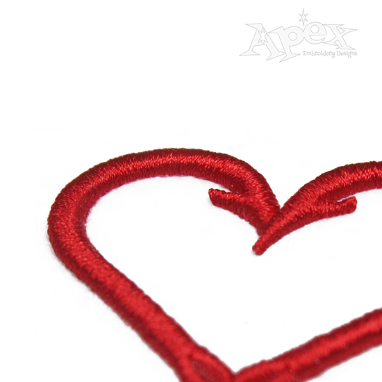 Fish Hooks Heart 3D Puff Embroidery Design