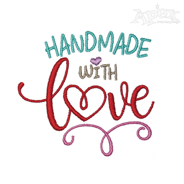 Handmade with Love Embroidery Design
