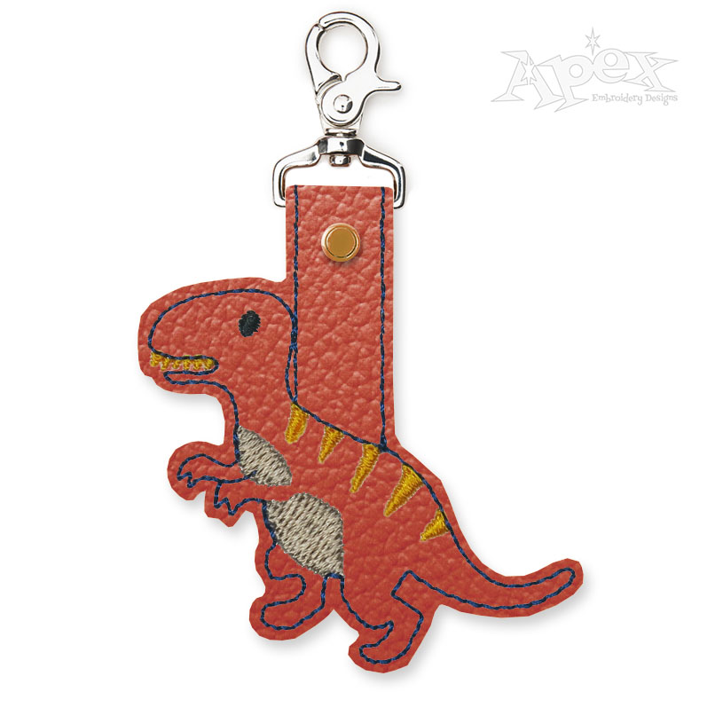 Dinosaur Keychain Feltie In-The-Hoop ITH Embroidery Design