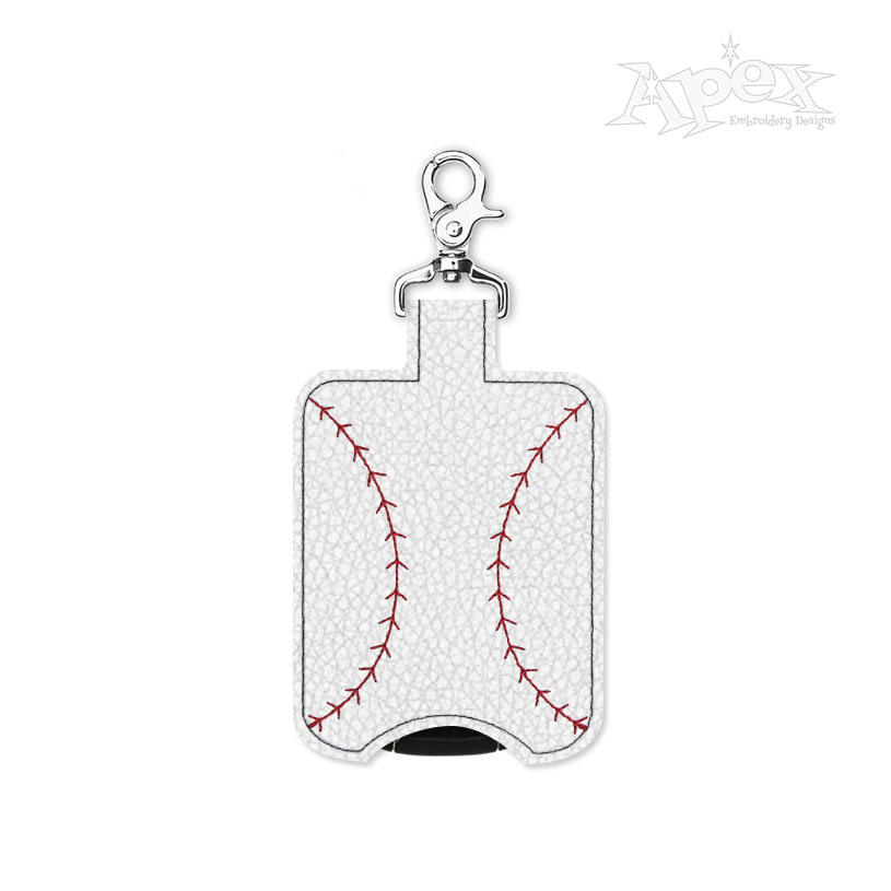 Baseball Sanitizer Holder Keychain Feltie ITH Embroidery Design