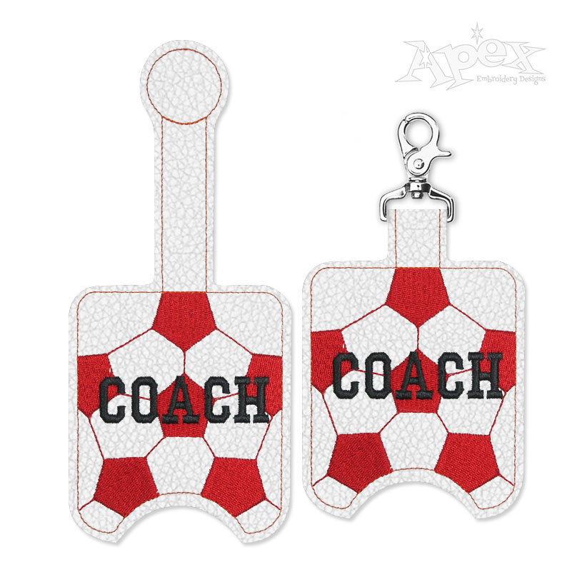 Soccer Football Coach Hand Sanitizer Holder & Keychain Feltie ITH In-The-Hoop Embrodery Design