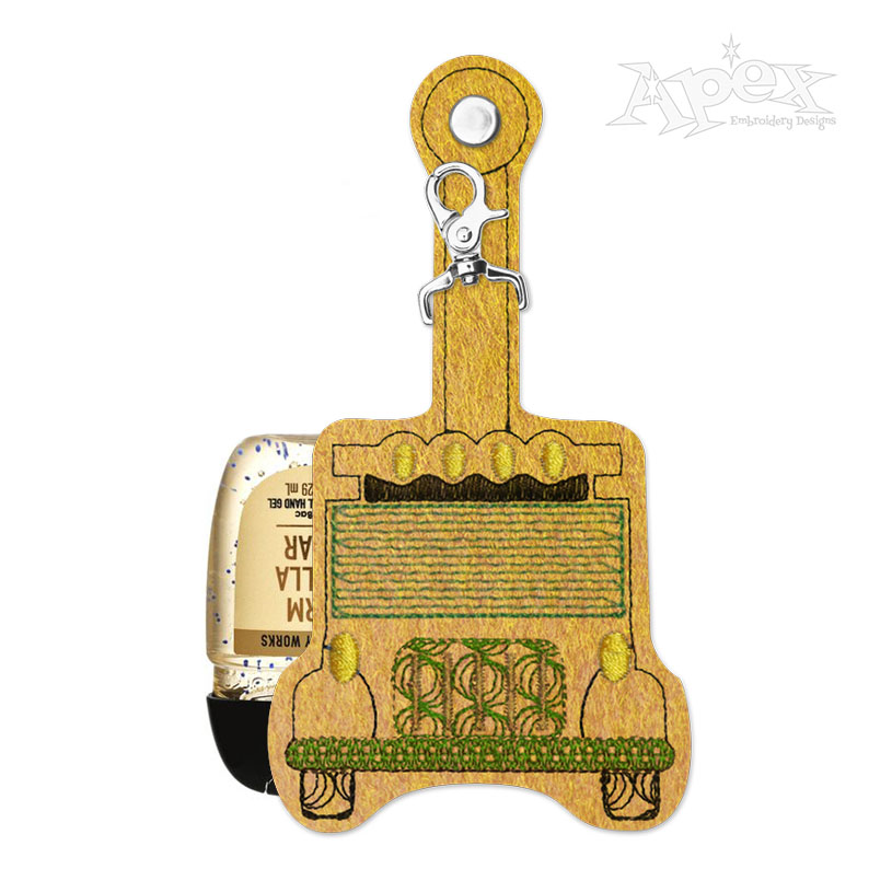 School Bus Sanitizer Holder & Keychain Feltie ITH Embroidery Design