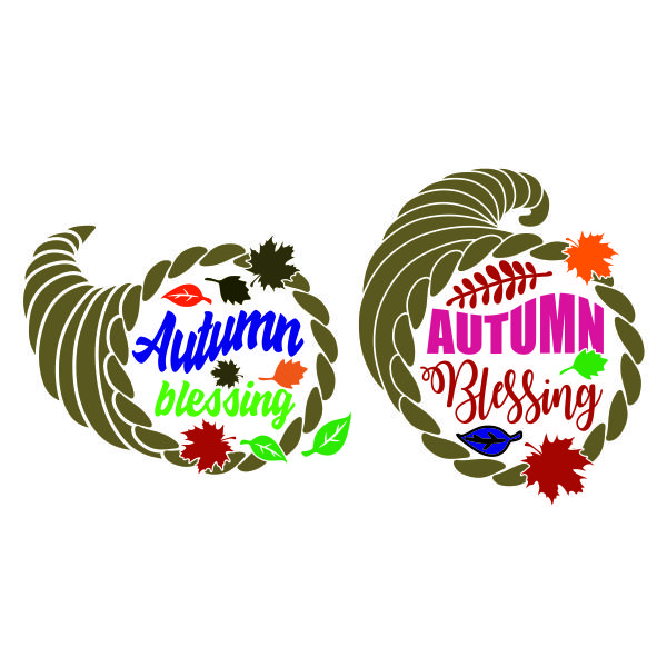 Autumn Blessing Cornucopia SVG Cuttable Design