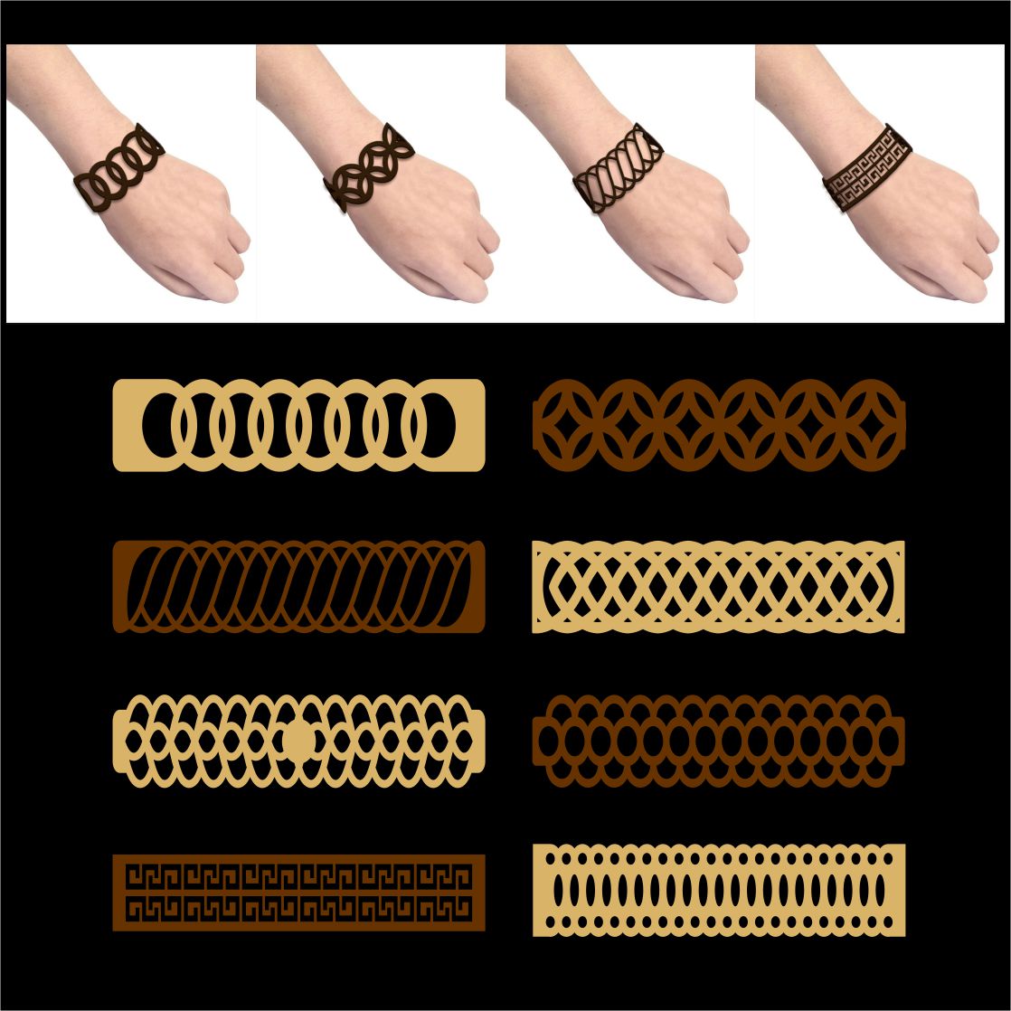 Pattern Cuff Bracelet SVG Cuttable Design