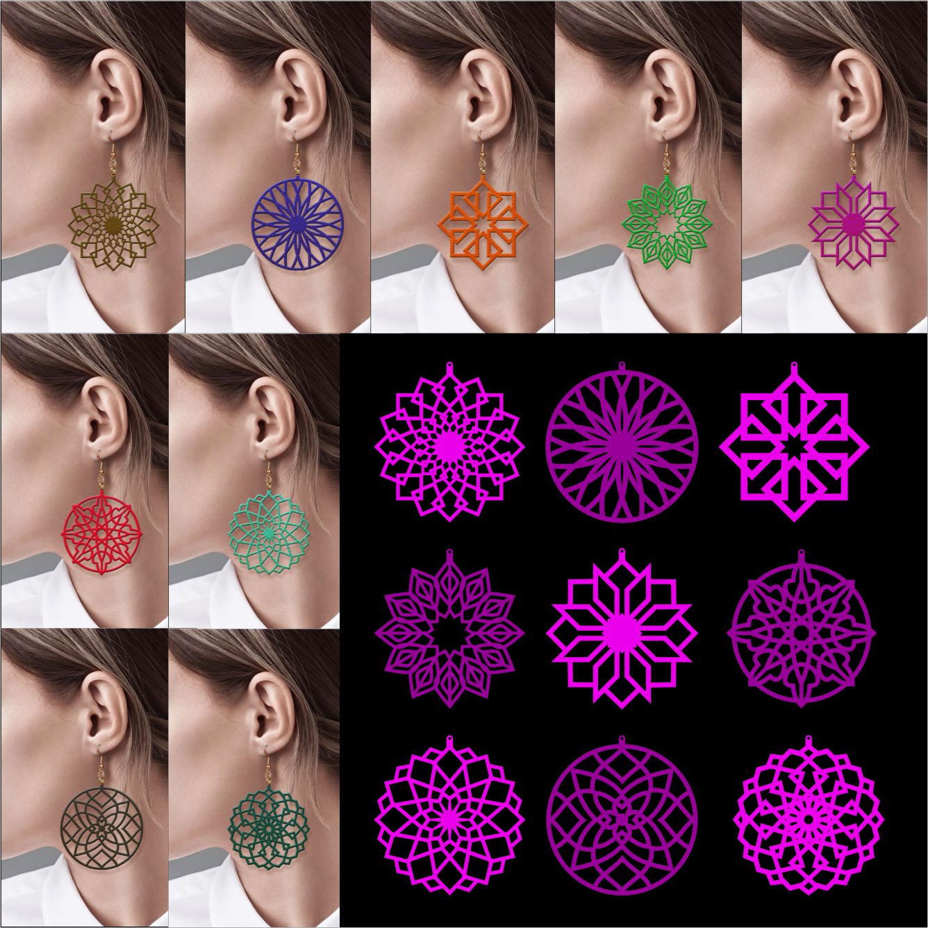 Arabesque Earrings SVG Cuttable Design