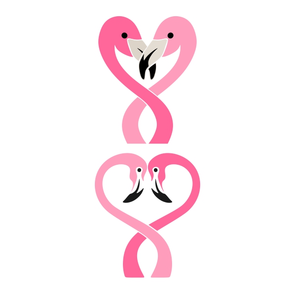 Flamingos Couple Heart SVG Cuttable Design
