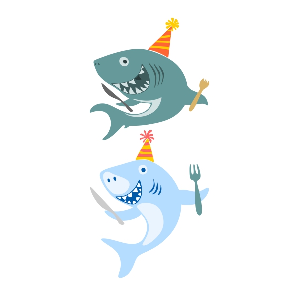 Birthday Shark SVG Cuttable Design