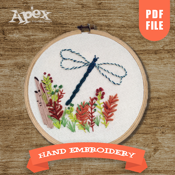 Dragonfly Hand Embroidery PDF Pattern
