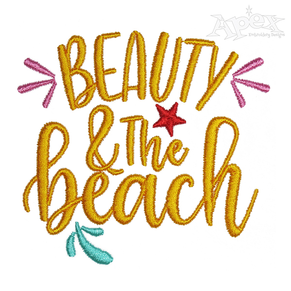 Beauty & The Beach Embroidery Design