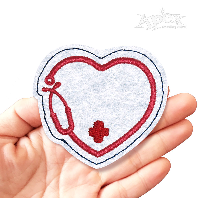 Stethoscope Heart Feltie ITH Embroidery Design
