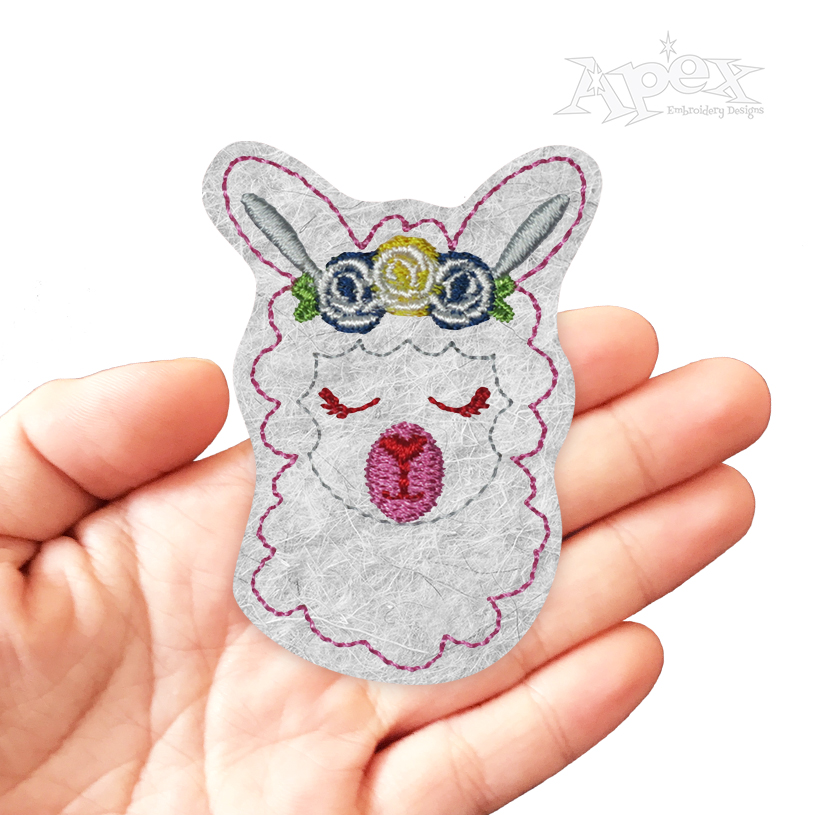 Flower Llama Feltie In-The-Hoop Embroidery Design