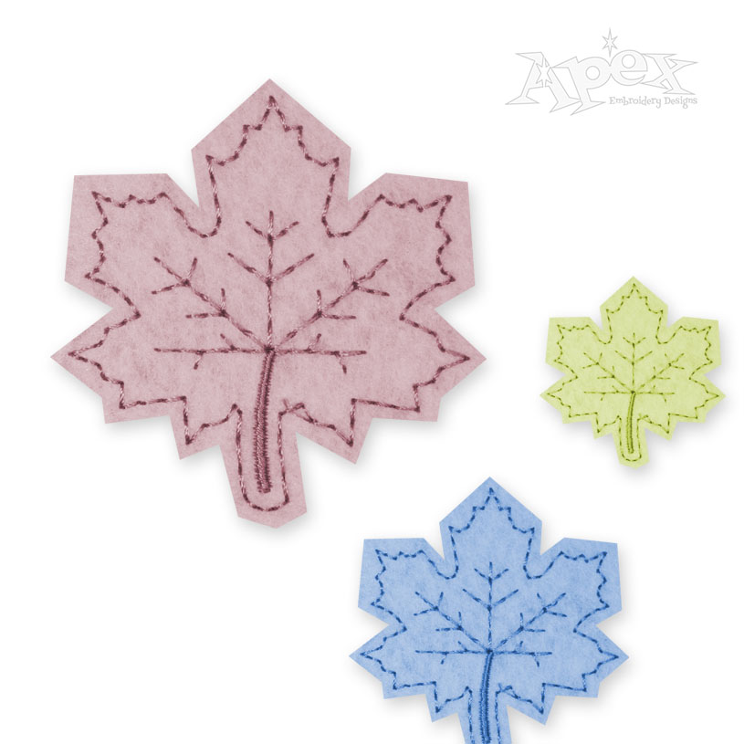 Maple Leaf Feltie ITH Embroidery Design