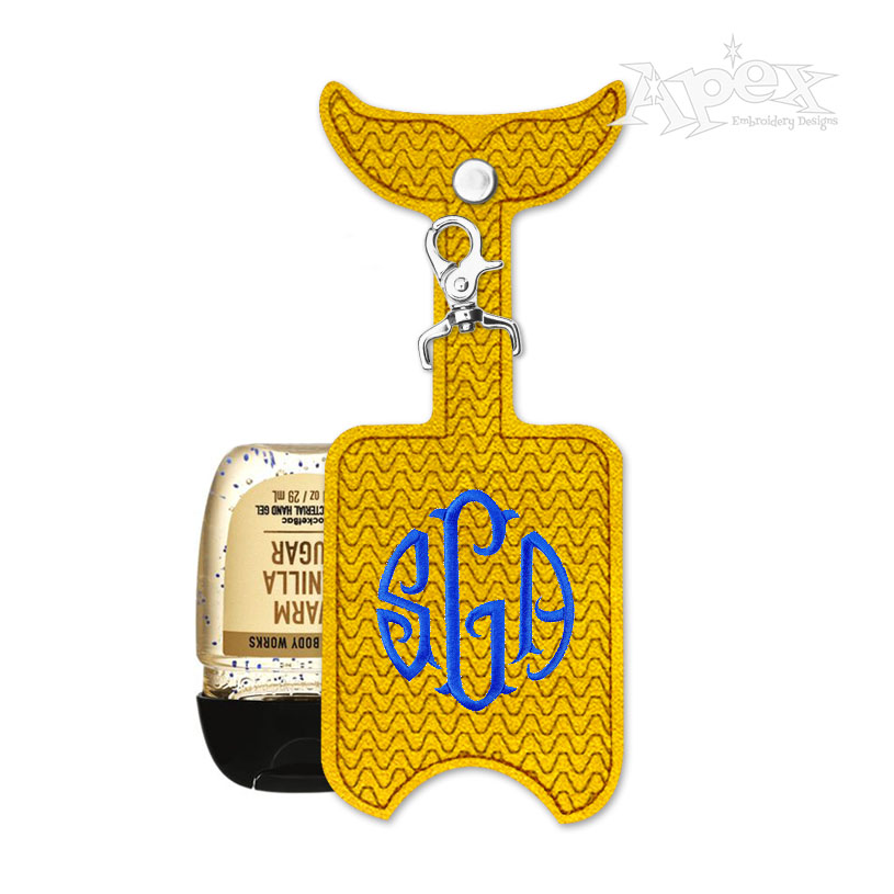 Mermaid Sanitizer Holder Keychain Feltie ITH Embroidery Design