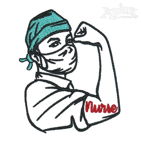 Stay Strong Male Nurse Embroidery Design