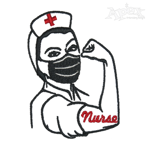 Strong Nurse Embroidery Design