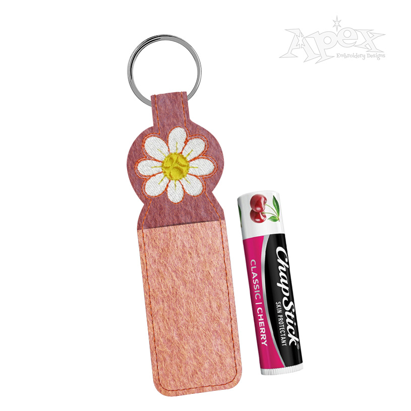 Lipstick Holder Keychain ITH Embroidery Design