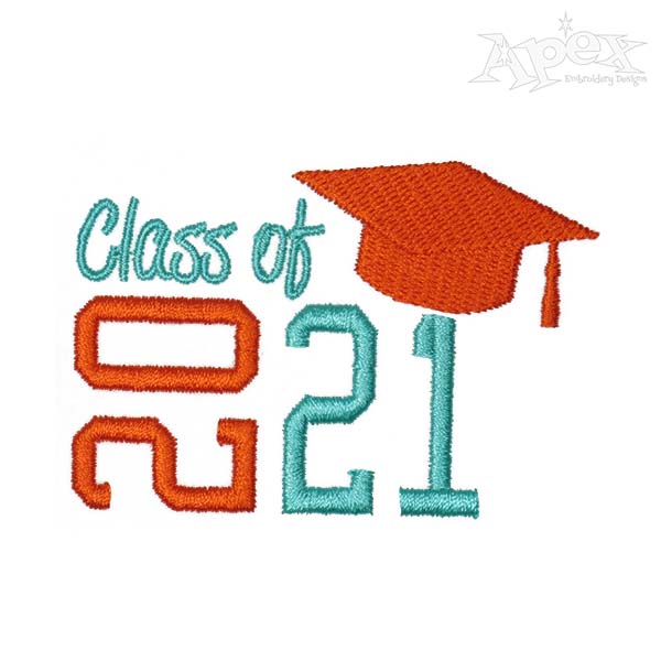 Graduation Class of 2020 2021 Embroidery Design
