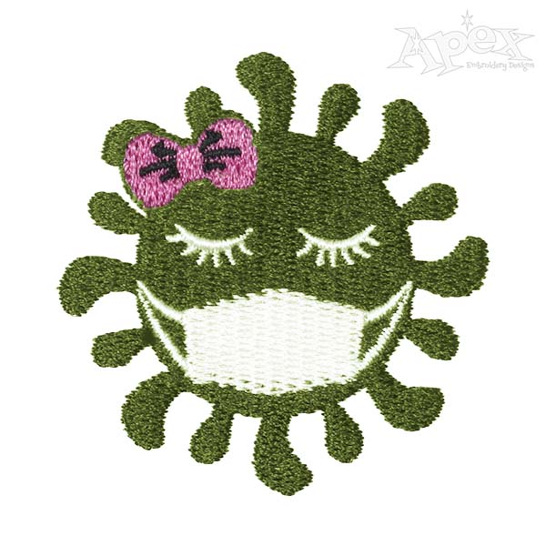 Germ With Mask Embroidery Design
