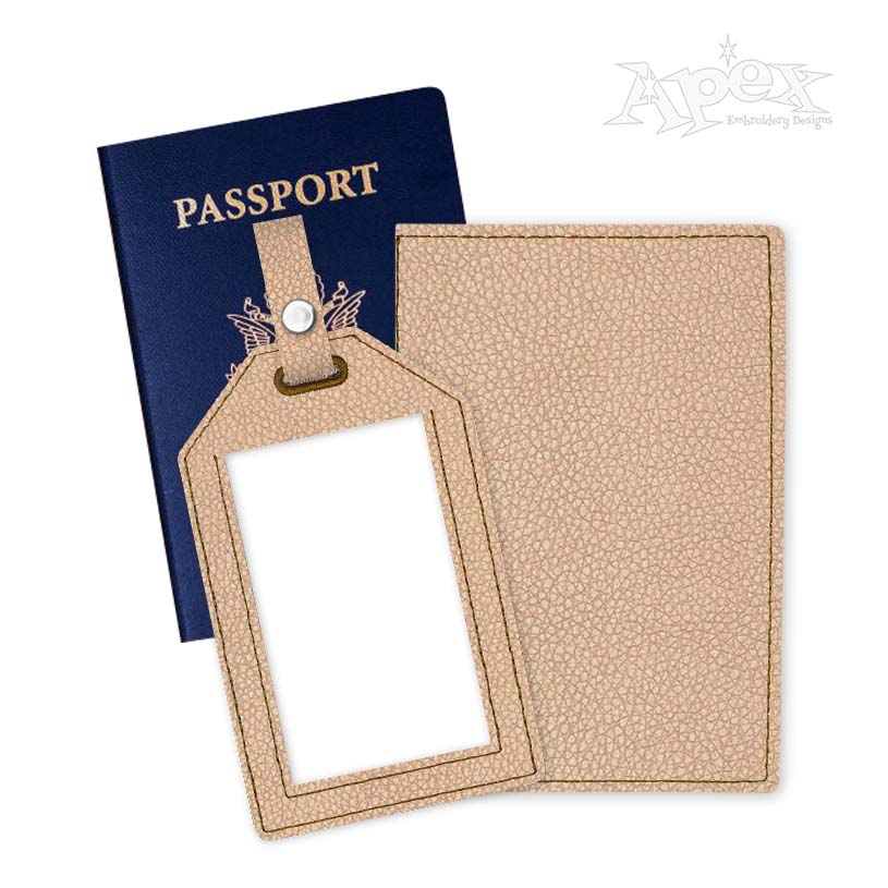 Luggage Tag & Passport Cover ITH Embroidery Design