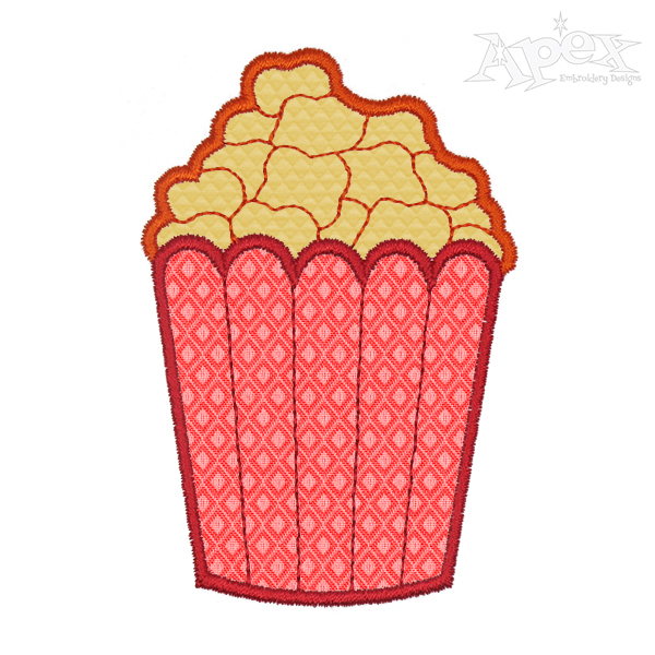 Popcorn Applique Embroidery Design