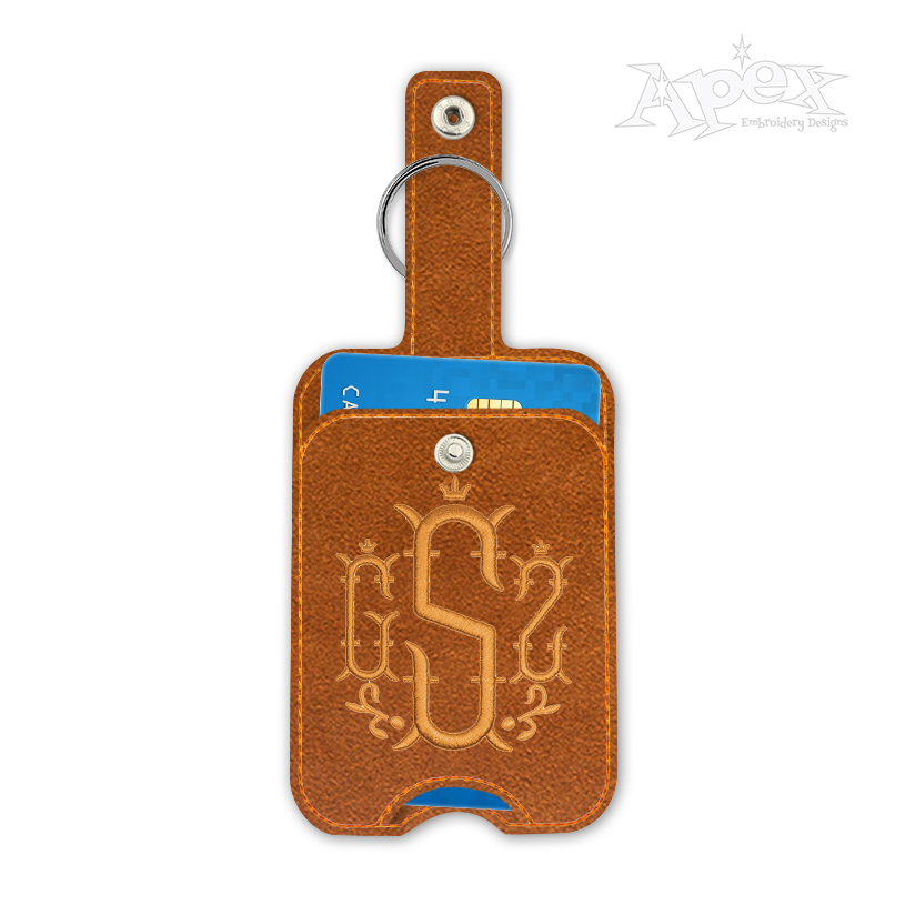Sanitizer or Card Holder Key Fob In the Hoop Embroidery Design