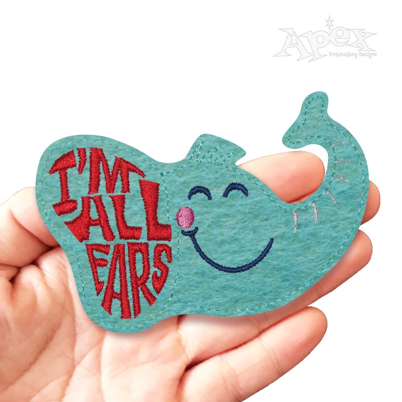 I'm All Ears Elephant Feltie ITH Embroidery Design
