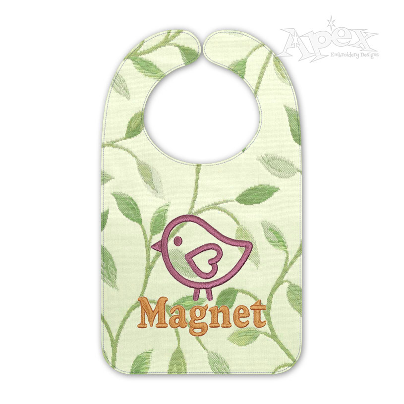 Chick Magnet Baby Bib In the Hoop Embroidery Design