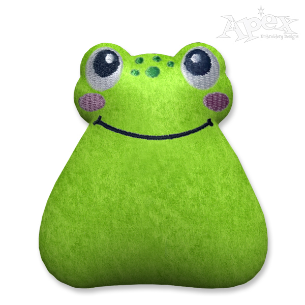 Little Cute Frog Stuffie and Feltie ITH Embroidery Design